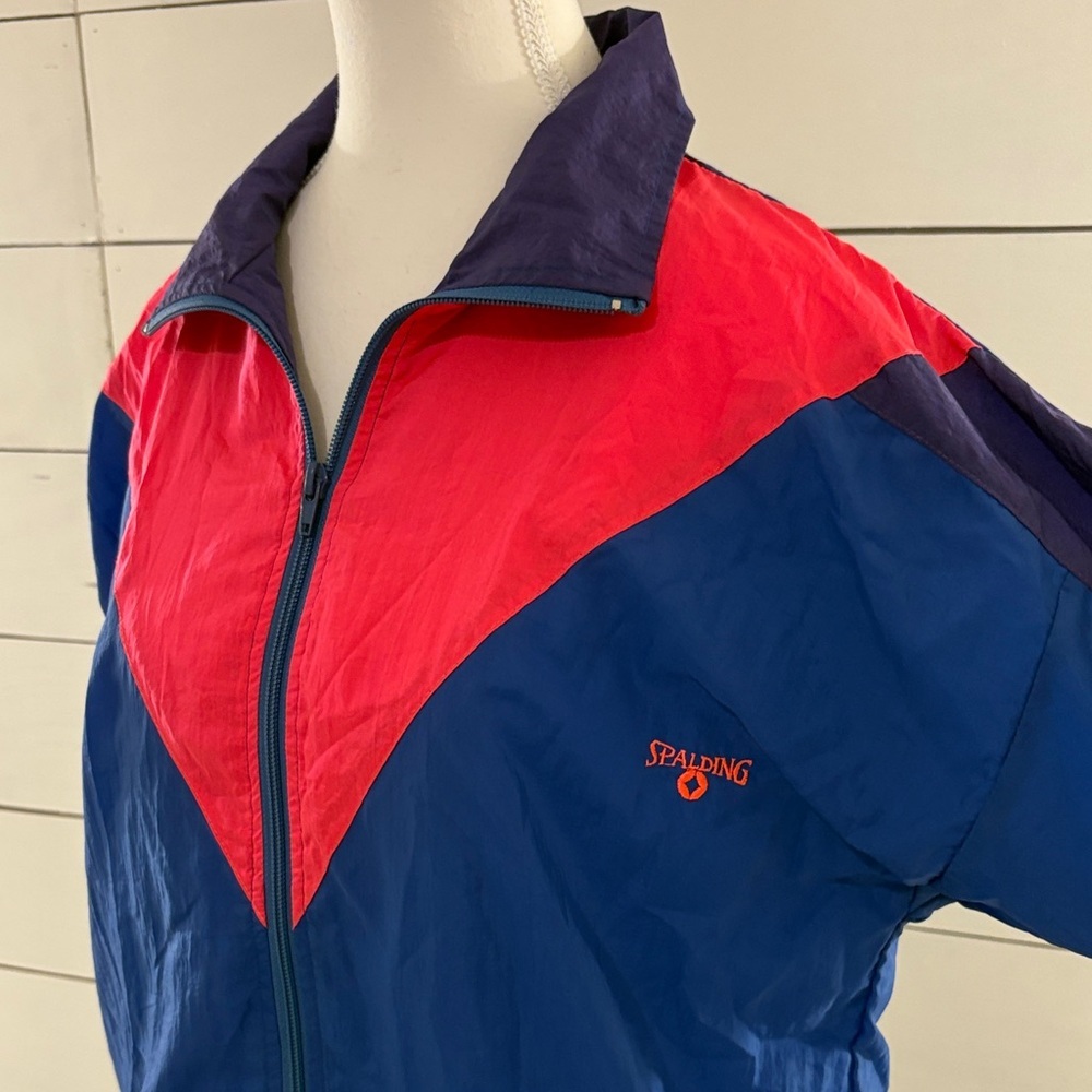 Vintage Spalding Hot Pink, Purple and Blue Colorblock Jacket